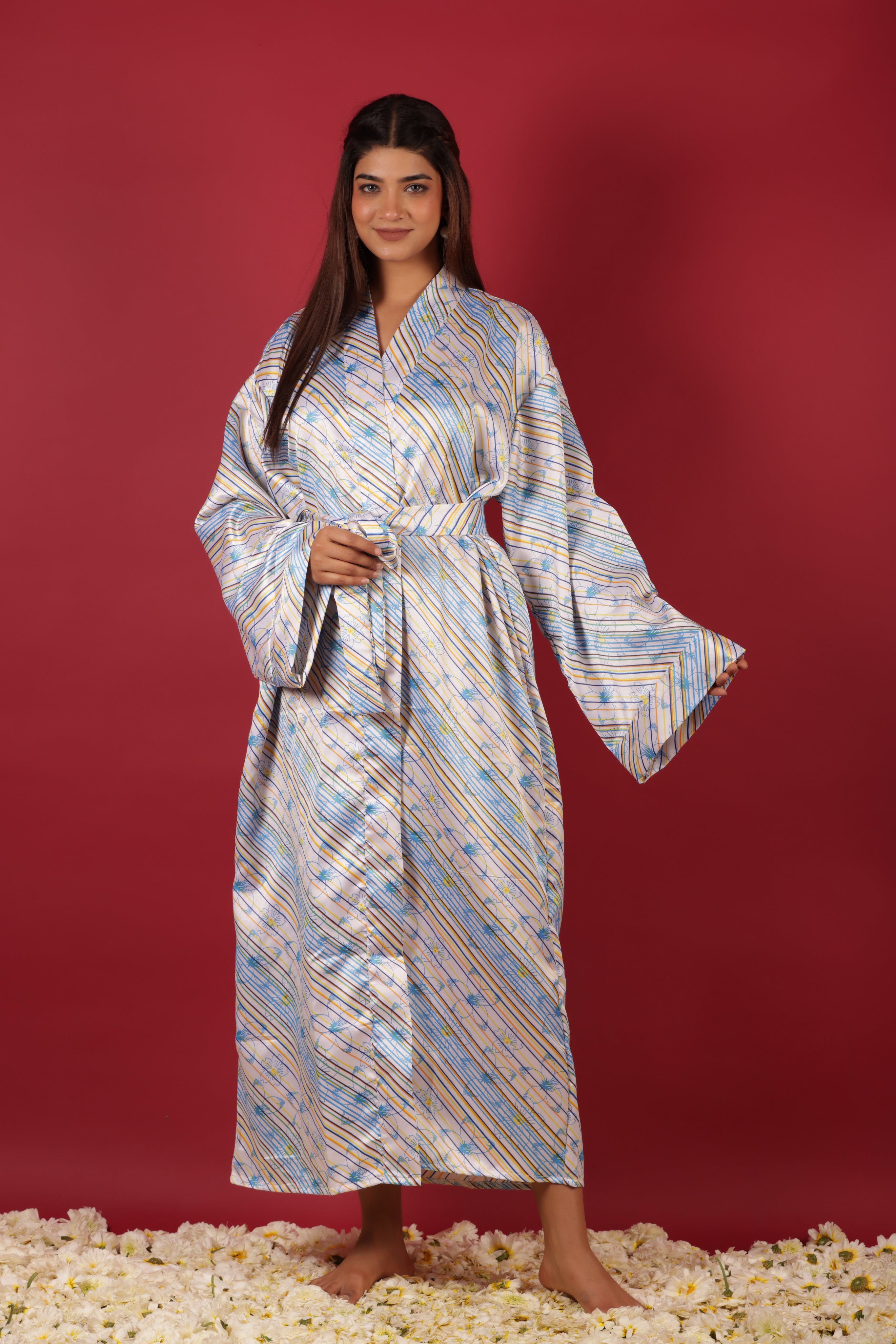 Long Satin Bridesmaid Gift Robe Dress